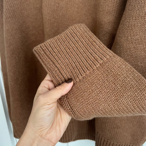 ANINE BING Rosie Cashmere Crewneck Oversized Sweater Camel - Picture 5 of 9